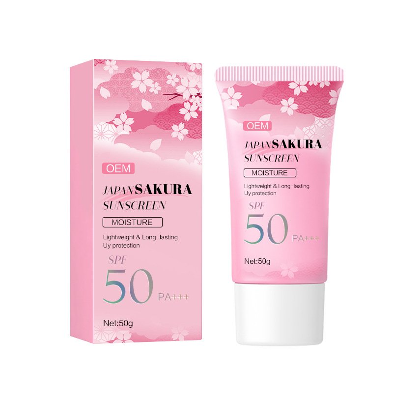 NIULOO Japan Sakura Sunscreen 50g | OEM/ODM Private Label Lightweight Sun Protection with Sakura Extract & Hyaluronic Acid | Moisturizing & Even Skin Tone - Image 3