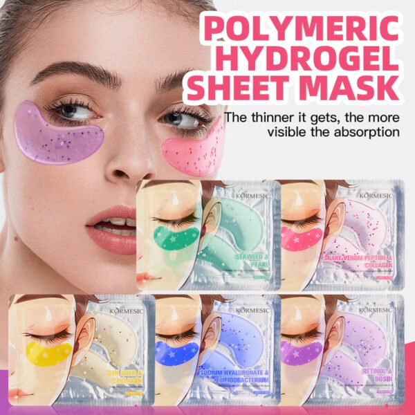 KORMESIC Collagen Firming Essence Eye Mask 24K Gold & Collagen Retinol & Bosin Snake Venom Peptide & Collagen Sodium Hyaluronate & Bifid Yeast Seaweed & Pearl Manufacturer Wholesale OEM Private Label - Image 2