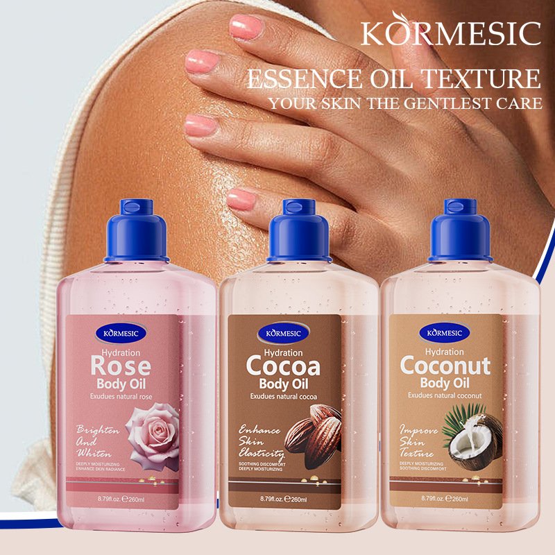 KORMESIC Coconut Rose Cocoa Strawberry Cake Body Oil Manufacturer Wholesale OEM Private Label - Image 2