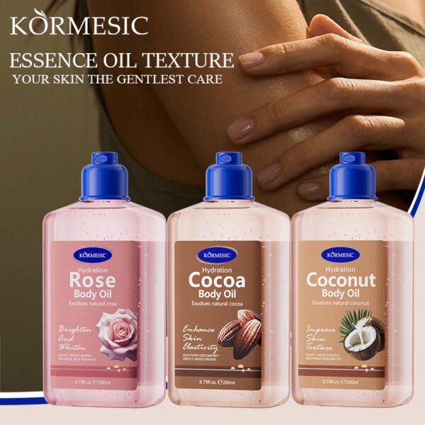 KORMESIC Coconut Rose Cocoa Strawberry Cake Body Oil Manufacturer Wholesale OEM Private Label