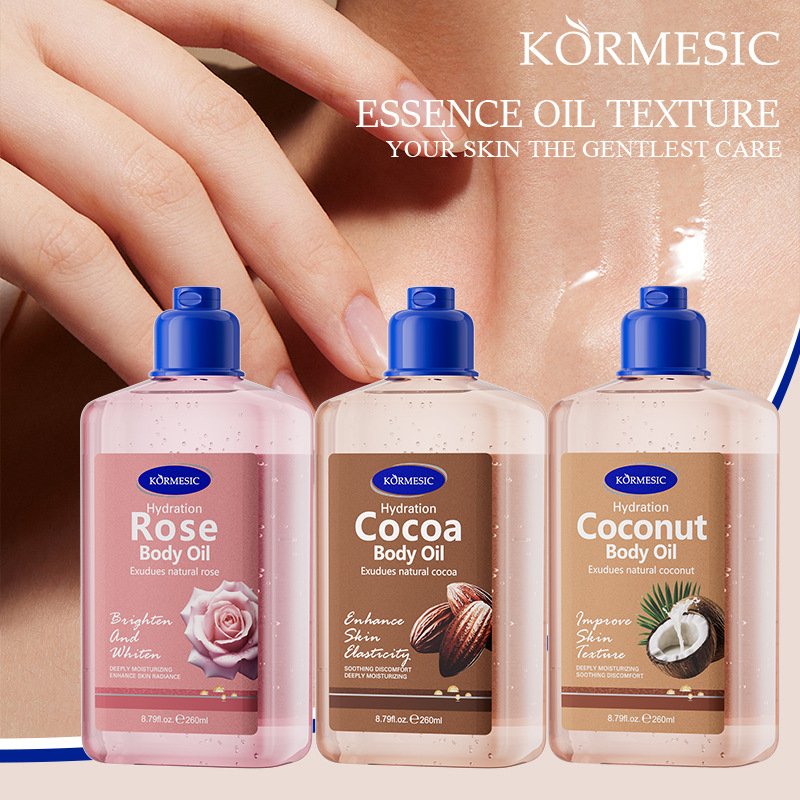 KORMESIC Coconut Rose Cocoa Strawberry Cake Body Oil Manufacturer Wholesale OEM Private Label - Image 5